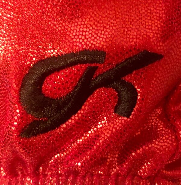 GK LEOTARD CHILD MEDIUM RED BLACK MYSTIQUE JA GYMNASTICS DANCE TANK CM NWT! - Image 4