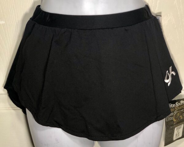 GK ELITE ICE SKATE ADULT SMALL BLACK MICROFIBER FLAT PULL-ON SKIRT Sz AS NWT!