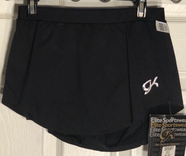 GK ELITE ICE SKATE ADULT SMALL BLACK MICROFIBER FLAT PULL-ON SKIRT Sz AS NWT! - Image 7