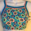 GK JAZZ DANCE CHEER ADULT SMALL NYLON/SPANDEX FLORAL PRINT TANK CROP TOP Sz AS