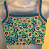 GK JAZZ DANCE CHEER ADULT SMALL NYLON/SPANDEX FLORAL PRINT TANK CROP TOP Sz AS - Image 5