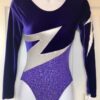 GK LONG SLEEVE LADIES SMALL CONCORD VELVET MATRIX SILVER  DANCE LEOTARD AS