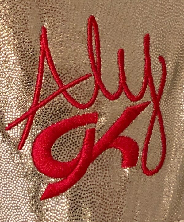 ALY RAISMAN GK TANK ADULT SMALL PLATINUM FOIL BRIGHT SEQUINZ GYMNASTS LEOTARD AS - Image 4