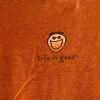 LIFE IS GOOD Men's Large HIKING Theme Graphics Faded Orange Short Sleeve T Shirt - Image 4