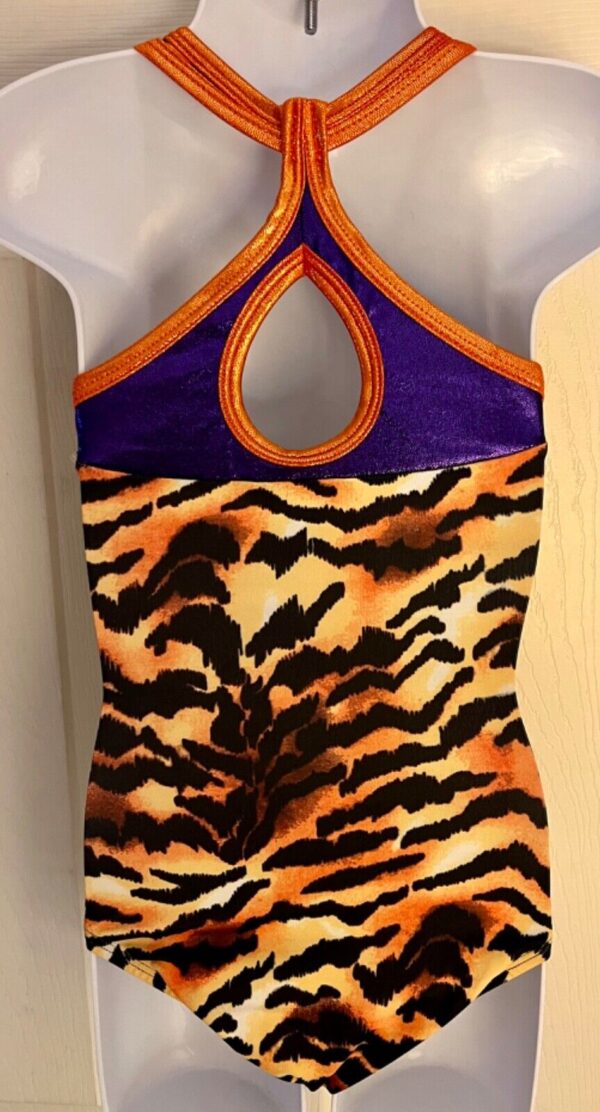 DREAMLIGHT BY GK CHILD X-SMALL  ANIMAL PRINT FOIL GYMNAST DANCE TANK LEOTARD XS - Image 2