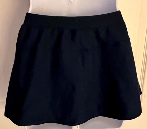 GK CHEER ADULT SMALL LOW RISE NAVY NYLON/SPANDEX WHITE PLEATS SKIRT SZ S NWT! - Image 4