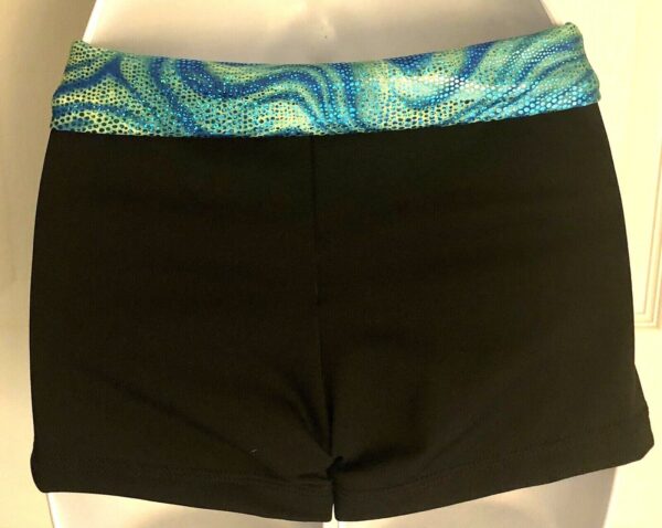 GK MICRO MINI CHEER ADULT X-SMALL BLACK DT WATERCOLOR SAFARI FOIL GYM SHORTS AXS - Image 3