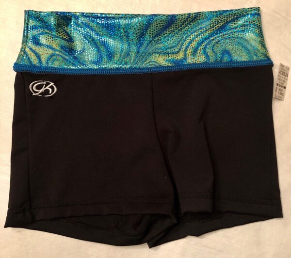 GK MICRO MINI CHEER ADULT X-SMALL BLACK DT WATERCOLOR SAFARI FOIL GYM SHORTS AXS - Image 5