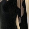GK LgSLV LADIES SMALL BLACK GLITTER VELVET & MESH GYMNASTICS DANCE LEOTARD Sz AS - Image 5