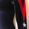 GK LgSLV BLUE VELVET ADULT SMALL RED VELVET RIBBON FOIL STARS GYMNAST LEOTARD AS - Image 6