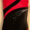 GK ASYM RED SLITHER CHILD MEDIUM BLACK VELVET JA GYMNASTS DANCE TANK LEOTARD CM