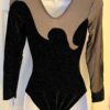 GK LgSLV LADIES SMALL BLACK GLITTER VELVET & MESH GYMNASTICS DANCE LEOTARD Sz AS - Image 7