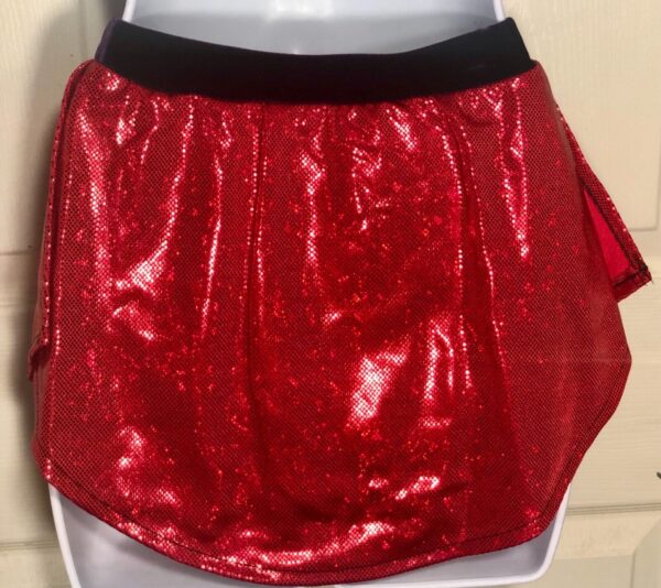 GK RED SHIMMER ICE ADULT SMALL VELVET PULL-ON FIGURE SKATE SKIRT Sz AS NWT! - Image 4