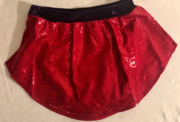 GK RED SHIMMER ICE ADULT SMALL VELVET PULL-ON FIGURE SKATE SKIRT Sz AS NWT! - Image 7