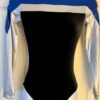 GK BLACK VELEVT ADULT SMALL LgSLV BLUE SILVER FOIL GYMNASTIC DANCE LEOTARD Sz AS