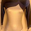 GK LgSLV LADIES SMALL SILVER METALLIC BLUE VELVET FOIL GYMNASTS LEOTARD Sz AS
