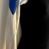 GK BLACK VELEVT ADULT SMALL LgSLV BLUE SILVER FOIL GYMNASTIC DANCE LEOTARD Sz AS - Image 3