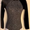 GK LgSLV BLACK MATRIX FOIL ADULT SMALL BLACK VELVET GYMNASTS DANCE LEOTARD AS - Image 8
