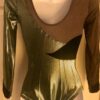 GK ADULT SMALL LgSLV EVERGREEN FOIL VELVET BLACK MESH GYMNAST DANCE LEOTARD AS - Image 7