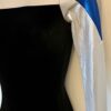 GK BLACK VELEVT ADULT SMALL LgSLV BLUE SILVER FOIL GYMNASTIC DANCE LEOTARD Sz AS - Image 5