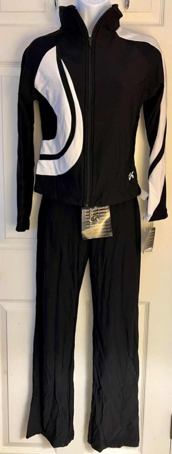 GK  WARM-UP SET ADULT SMALL BRUSH TRICOT  BLACK/WHITE COLORBLOCK JACKET/PANTS SM - Image 2