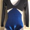 GK LgSLV LADIES SMALL BLACK N/S ROYAL WHITE SHIMMER GYMNASTIC DANCE LEOTARD AS - Image 5