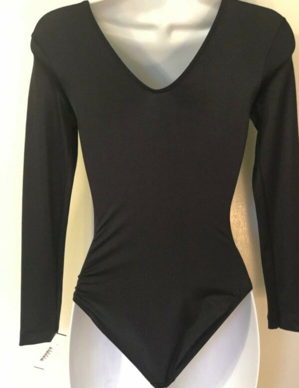 GK ELITE LgS BLACK NYLON/SPANDEX JA GYMNASTIC DANCE LEOTARD AS - Image 3