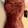 GK BROWN CRUSHED VELVET ADULT SMALL GYMNASTIC DANCE BASIC TANK LEOTARD SZ S NWT