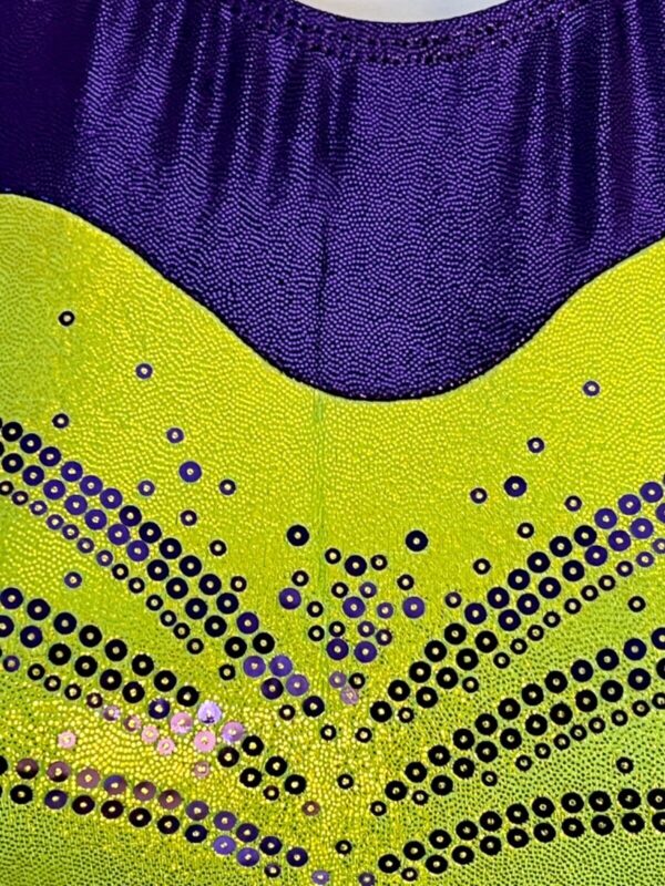 GK ADULT SMALL PURPLE LEMONLIME MYSTIQUE SEQUINS GYMNASTS DANCE TANK LEOTARD AS - Image 2