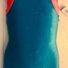 GK KIDS BIKETARD CHILD X-SMALL TURQUOISE CORAL VELVET GYMNAST DANCE GK TANK XS