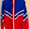 GK RED BLUE SUPPLEX ADULT LARGE GYMNAST ALL SPORT TRADITIONAL WARM UP JACKET L - Image 2