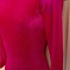 GK ADULT SMALL PINK VELVET MESH LgSLV SQUARE NECK GYMNAST DANCE LEOTARD Sz AS - Image 4