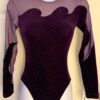GK LgSLV PURPLE GLITTER VELVET MESH ADULT SMALL GYMNASTICS DANCE LEOTARD Sz AS