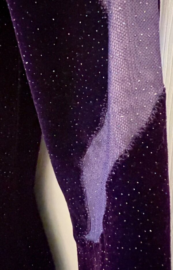 GK LgSLV PURPLE GLITTER VELVET MESH ADULT SMALL GYMNASTICS DANCE LEOTARD Sz AS - Image 6