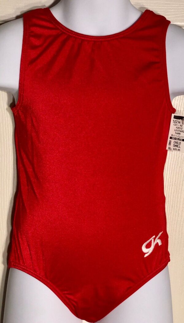 GK CLASSIC TANK CHILD X-SMALL RED NYLON/SPANDEX GYMNASTICS DANCE LEOTARD Sz CXS