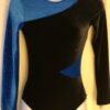 GK LgSLV ADULT SMALL ROYAL GLITTER BLACK VELVET GYMNASTICS DANCE LEOTARD AS NWT!