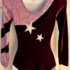 GK LgS PLUM VELVET ADULT SMALL PLUM CRYSTAL FOIL GYMNAST DANCE CHEER LEOTARD AS - Image 5