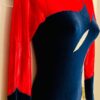 GK LADIES SMALL LgSLV RED FOIL NAVY VELVET RIBBONS GYMNASTICS DANCE LEOTARD SZ S - Image 3