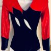 GK LADIES SMALL LgSLV RED FOIL NAVY VELVET RIBBONS GYMNASTICS DANCE LEOTARD SZ S - Image 5