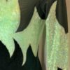 GK LONG SLEEVE LADIES SMALL GREEN SPARKLE VELVET LIME FOIL DANCE LEOTARD AS - Image 4