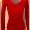 GK ELITE LADIES LgS RED FOIL GYMNASTIC DANCE LEOTARD ADULT XS - Image 2
