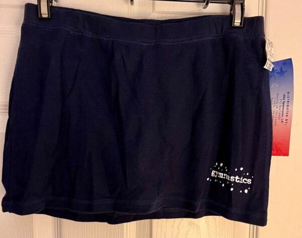 GK ADULT MEDIUM LOW RISE NAVY COTTON SKORT SPLATTER PAINT "GYMNASTICS" GRAPHICS - Image 5