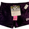 GK WORKOUT ADULT SMALL PURPLE VELVET CRYSTAL ACCENTS SHORTS CHEER DANCE GYMNAS S