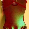 GK FESTIVE CINNAMINT FOIL ADULT SMALL RED VELVT GYMNASTS DANCE TANK LEOTARD AS - Image 3