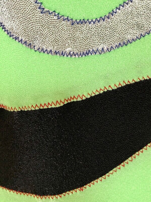 GK LgS LADIES SMALL NEON LIME DRYTECH SILVER FOIL GYMNASTIC DANCE LEOTARD AS NWT - Image 4