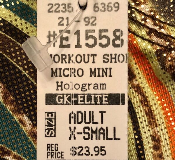 WAS $23.95 NWT! GK Elite MICRO MINI HOLOGRAM PRINT CHEER  SHORTS ADULT XS - Image 4