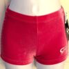 GK PINK VELVET SWAR CRYSTALS ADULT X-SMALL MICRO MINI GYMNAST CHEER DANCE SHORTS - Image 2