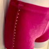 GK PINK VELVET SWAR CRYSTALS ADULT X-SMALL MICRO MINI GYMNAST CHEER DANCE SHORTS - Image 3