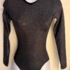 GK LgSLV BLACK TWILIGHT FOIL ADULT SMALL BLACK VELVET GYMNASTS DANCE LEOTARD AS