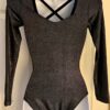 GK LgSLV BLACK TWILIGHT FOIL ADULT SMALL BLACK VELVET GYMNASTS DANCE LEOTARD AS - Image 6